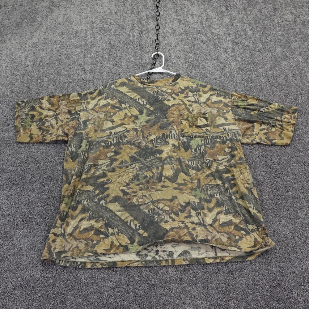 Mossy Oak T Shirt Mens XXXLarge Camo Vintage Pocket Tee Hunting Made In USA